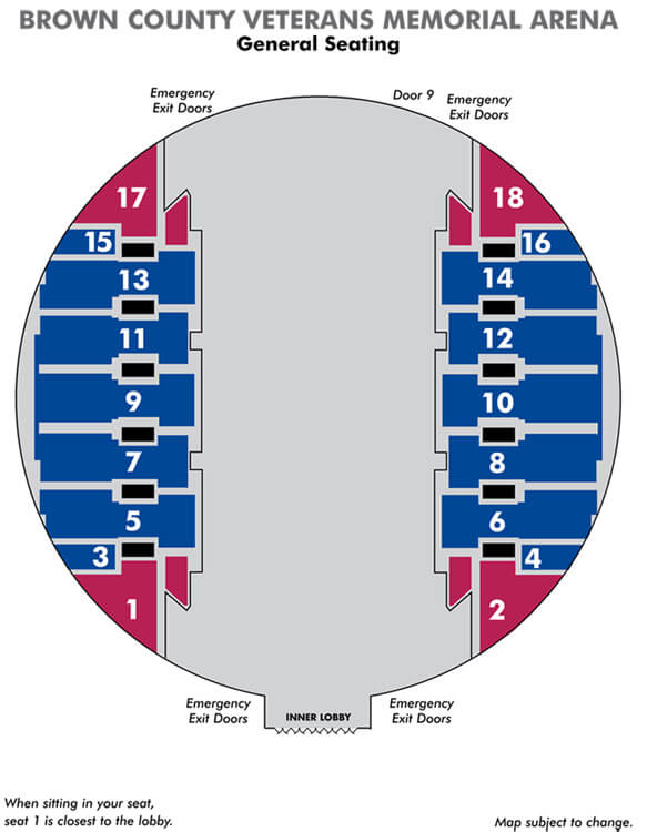 Brown County Arena Seating Chart Green Bay Wi