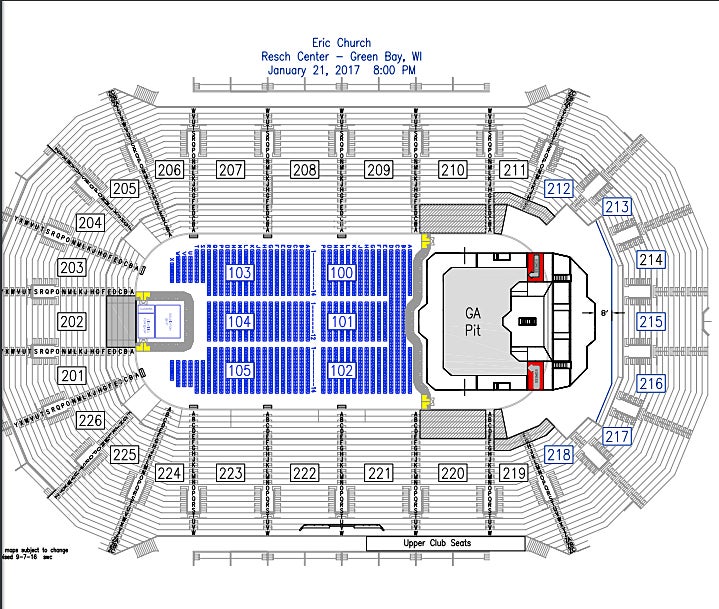 eric church resch center resch center seating chart wwe