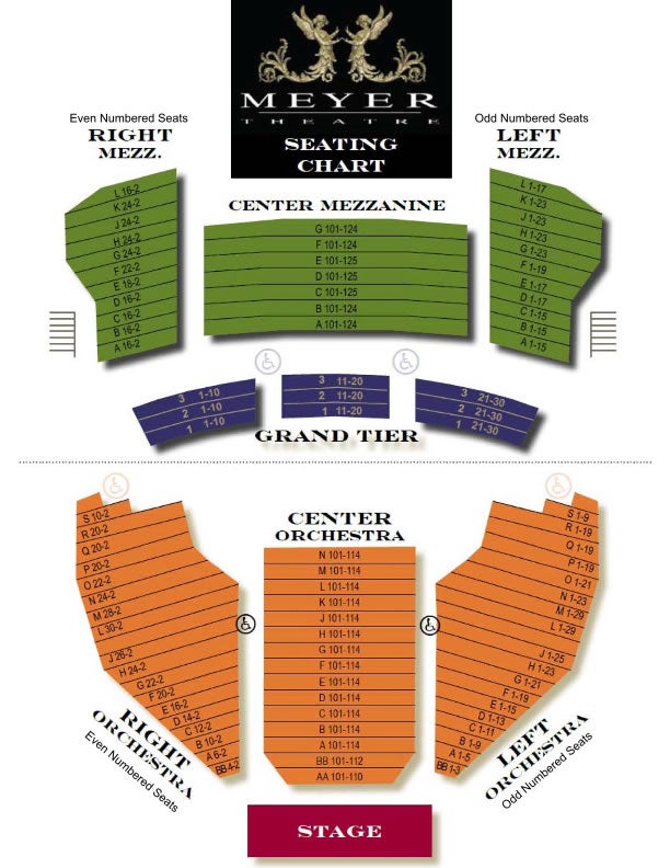 Seating Chart For The Warner Theater